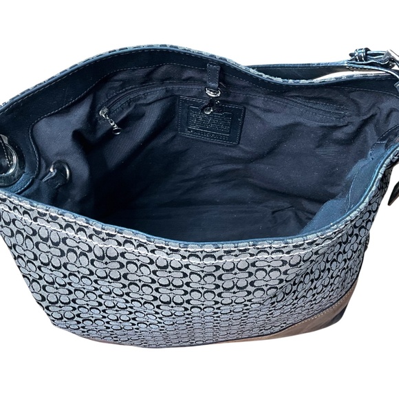 VINTAGE COACH Logo Tote Shoulder Bag Genuine Leather Bottom and Straps - Picture 8 of 12